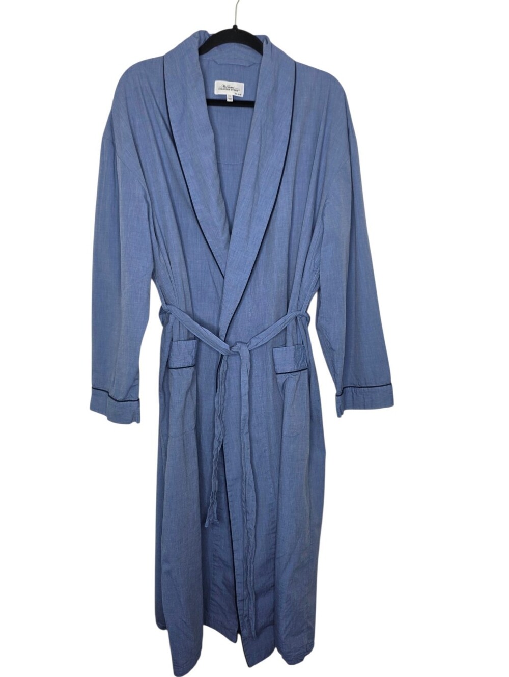 The Vermont Country Store Shawl Collar Robe Size L/XL Cotton Waist Tie Pockets
